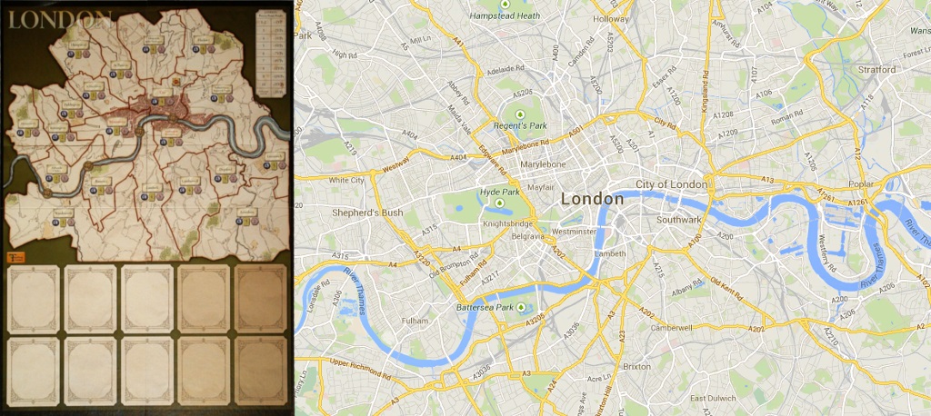 Tablero de London - Mapa de Londres