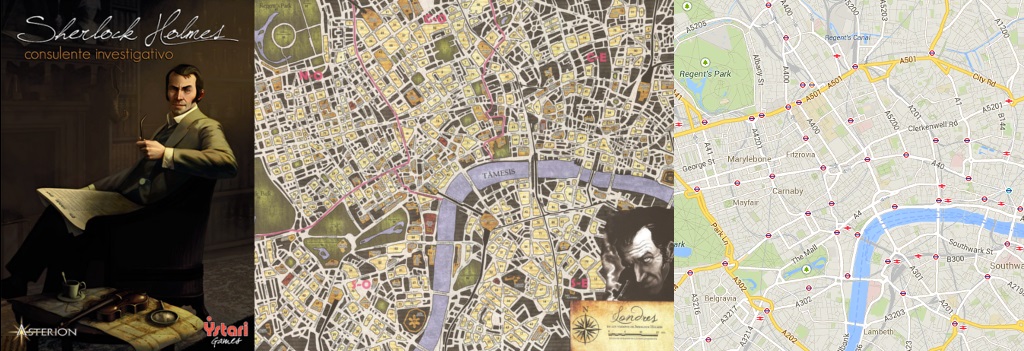 Portada y Mapa de Sherlock, Detective Asesor - Mapa de Londres