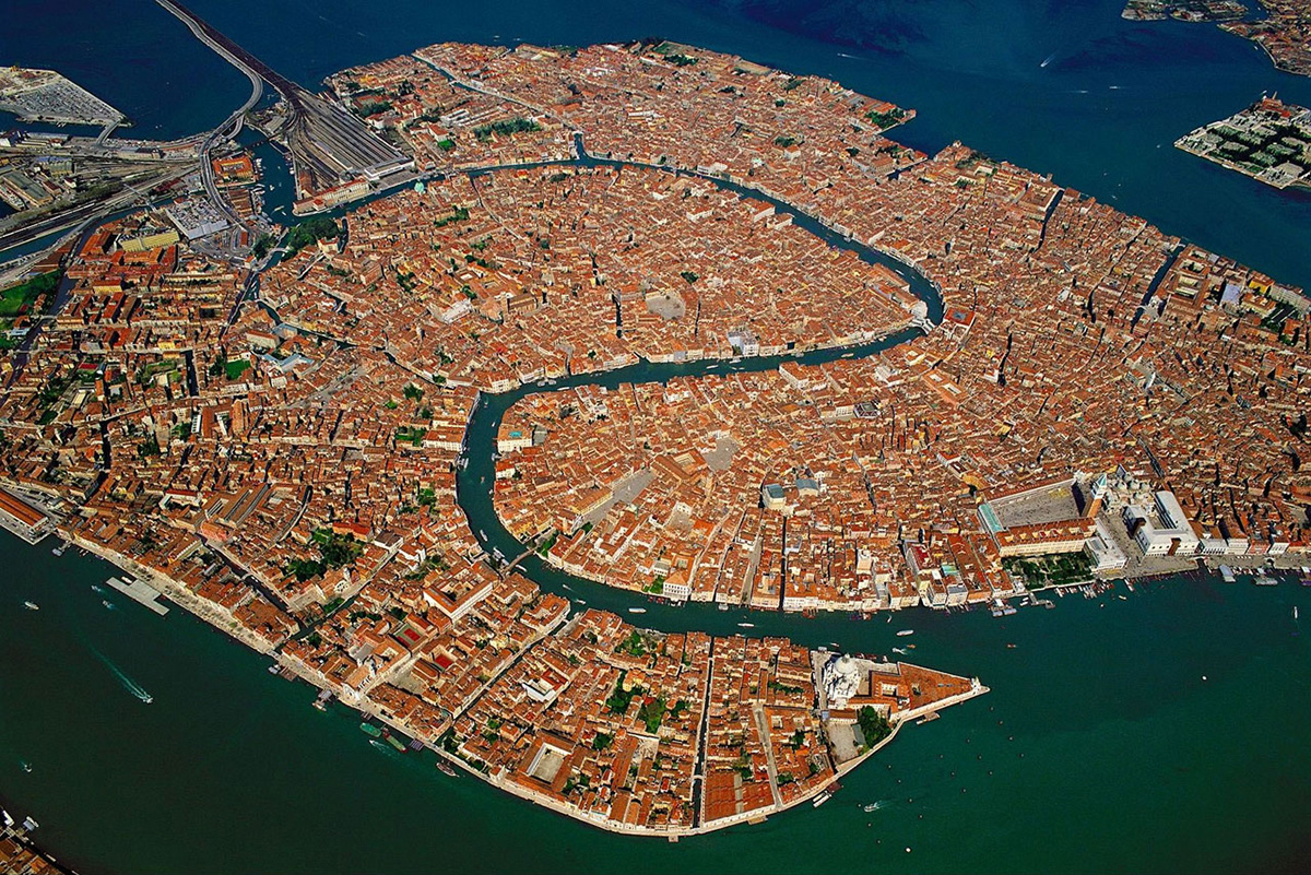 Vista aérea de la ciudad de Venecia